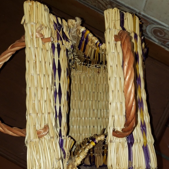 Handmade straw summer handbag - Picture 6 of 8